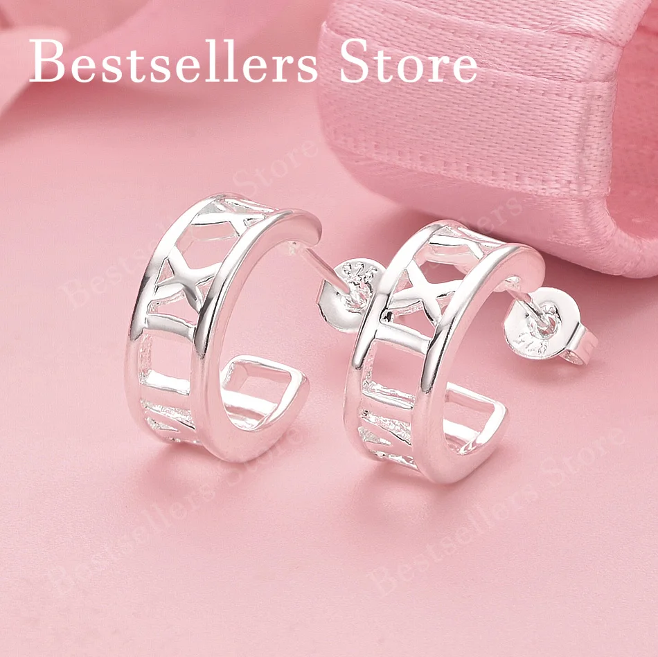 925 Sterling Silver Exquisite Hollow Roman Pattern Stud Earrings for Women Fashion Wedding Gift Accessories Party
925 Sterling Silver Exquisite Hollow Roman Pattern Stud Earrings for Women Fashion Wedding Gift Accessories Party