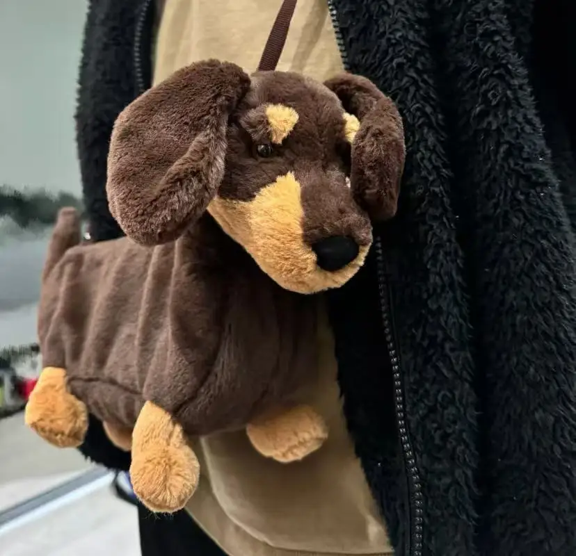 Cute sausage dog plush crossbody bag, soft filling bag, cute gift
Cute sausage dog plush crossbody bag, soft filling bag, cute gift