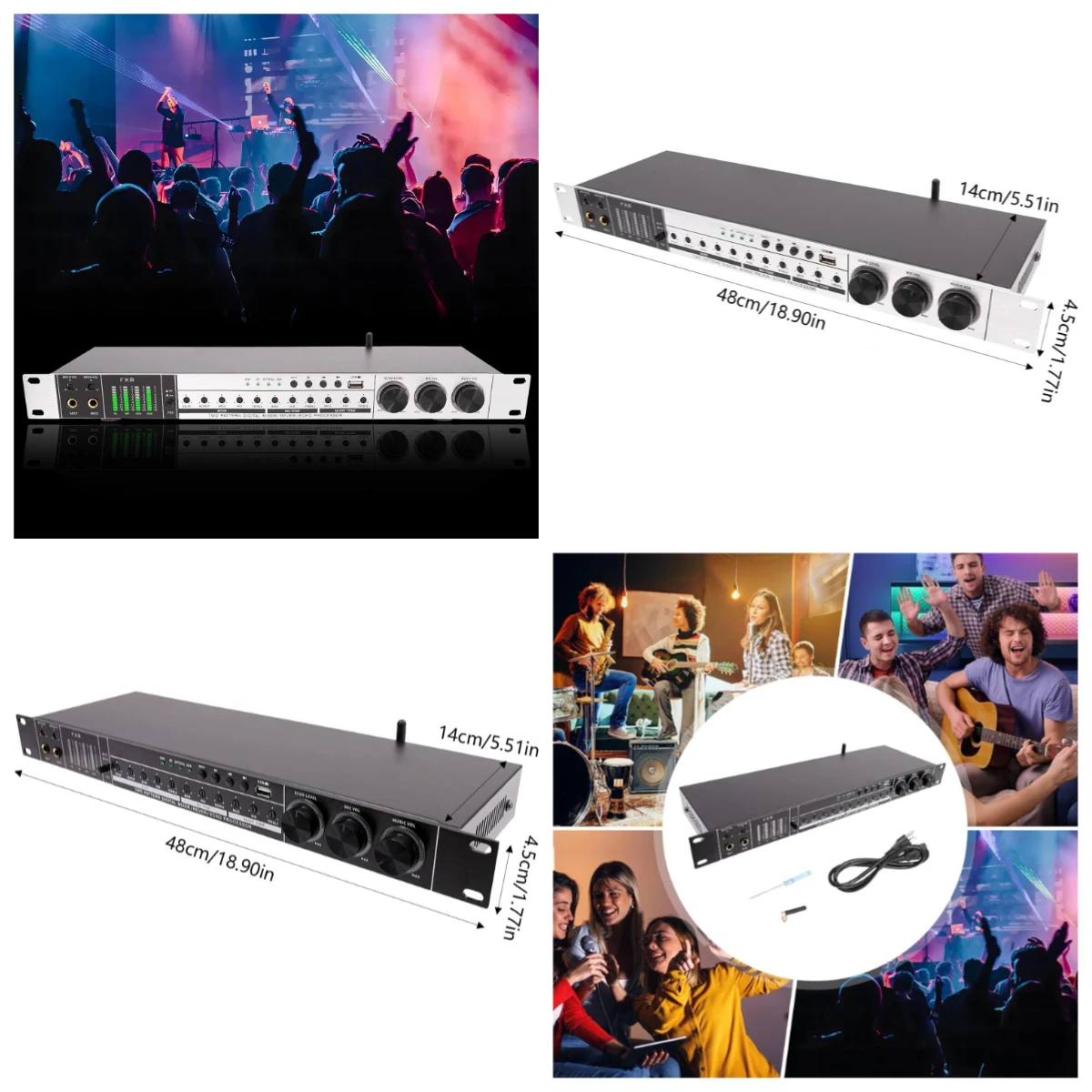 Metal Audio Processor Mixer 25W 110V Vocal Effects Processor with Bluetooth Professional Anti-howling Audio Processor
Metal Audio Processor Mixer 25W 110V Vocal Effects Processor with Bluetooth Professional Anti-howling Audio Processor