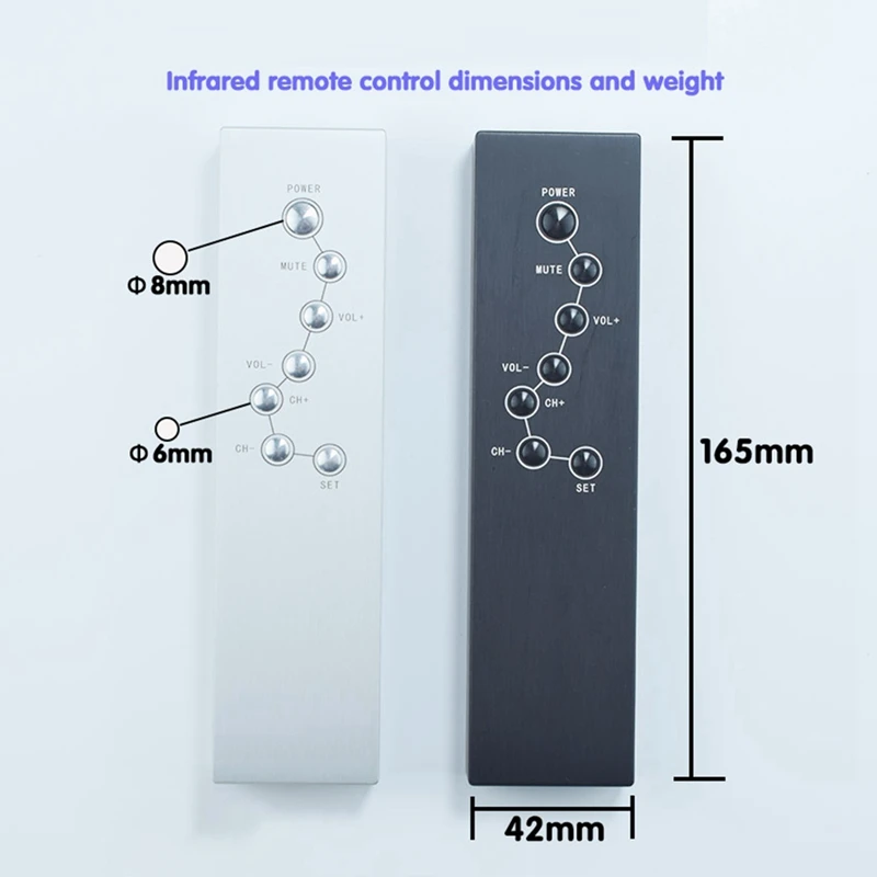 All-Aluminum Infrared Signal 7-Key Remote Control For Hifi Audio CD Preamplifier TV Set-Top Box
All-Aluminum Infrared Signal 7-Key Remote Control For Hifi Audio CD Preamplifier TV Set-Top Box