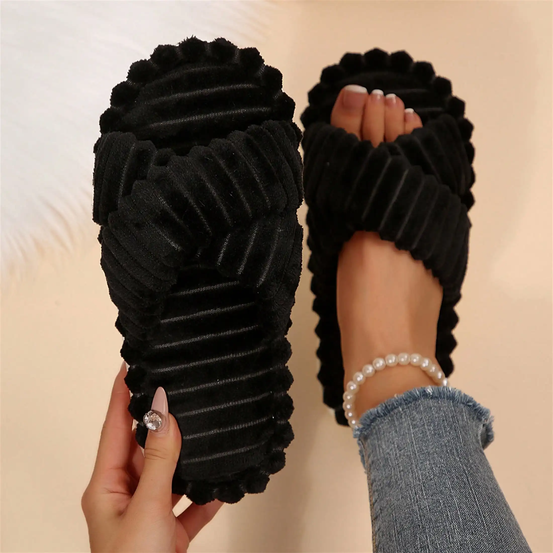 Womens Slippers Open Toe Indoor Memory Foam Slide Cross Band Outdoor
Womens Slippers Open Toe Indoor Memory Foam Slide Cross Band Outdoor