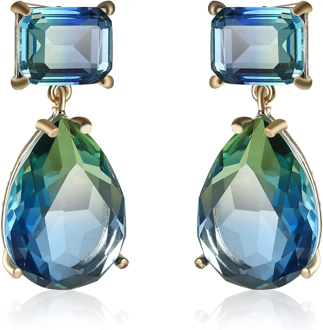 Women's Earrings Women's Earrings with Greenish Blue Crystal, Drop Pendant Earrings
Women's Earrings Women's Earrings with Greenish Blue Crystal, Drop Pendant Earrings