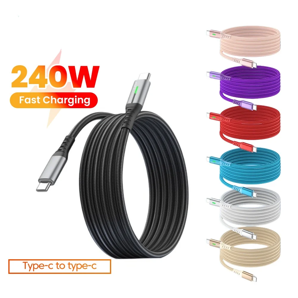 ANSEIP 240W Type C To Type C Cable Super Fast Charging Data Cord For iphone 15 16 17 Samsung Xiaomi OPPO Mobile Phone Cables
ANSEIP 240W Type C To Type C Cable Super Fast Charging Data Cord For iphone 15 16 17 Samsung Xiaomi OPPO Mobile Phone Cables