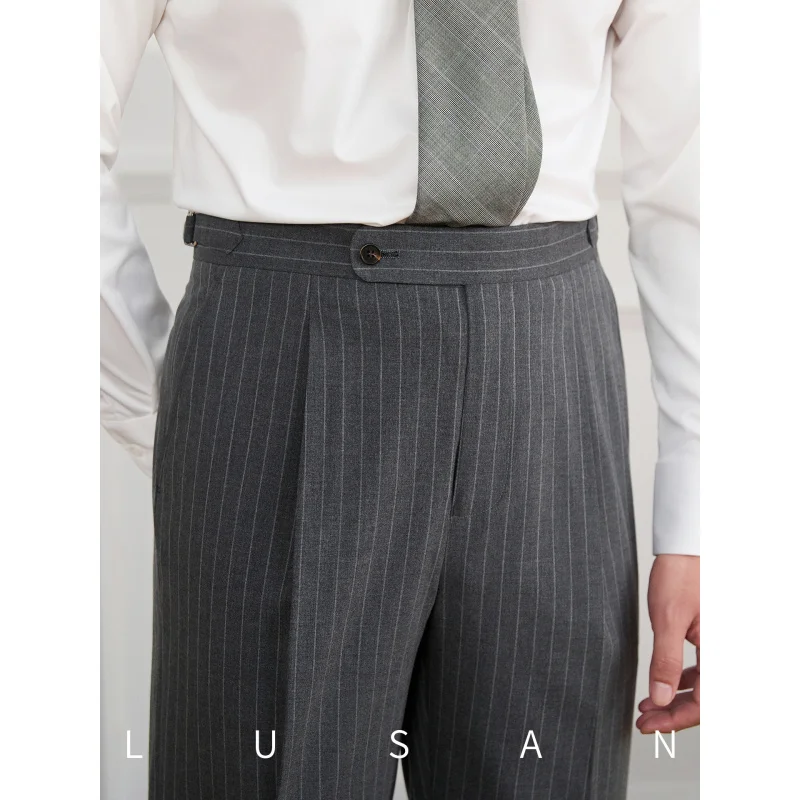 Mr. Lu San, итальянские ретро мужские брюки в полоску со средней талией в стиле Неаполь, деловые дышащие повседневные брюки, модные
Mr. Lu San, итальянские ретро мужские брюки в полоску со средней талией в стиле Неаполь, деловые дышащие повседневные брюки, модные