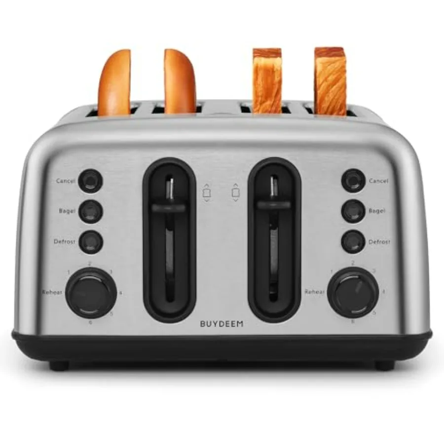 DT440 4-Slice Toaster Stainless Steel Extra Wide Slots for Bagels Muffins High Lift Lever 6 Shade Settings Retro Silver
DT440 4-Slice Toaster Stainless Steel Extra Wide Slots for Bagels Muffins High Lift Lever 6 Shade Settings Retro Silver