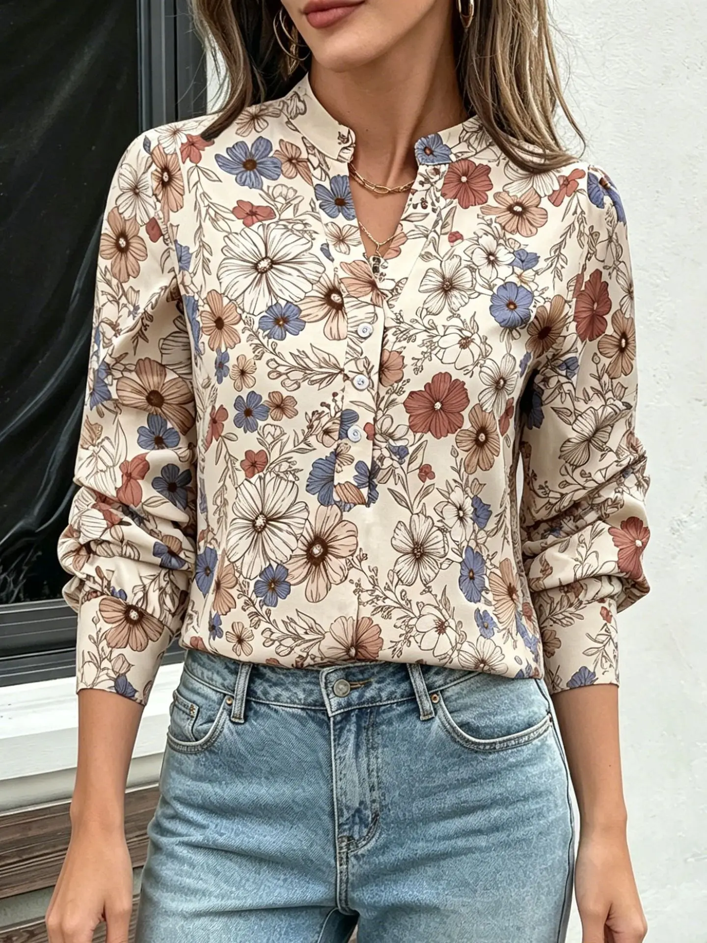 Women's best-selling V-neck floral loose long-sleeved elegant beach-style breathable and comfortable shirt for women
Women's best-selling V-neck floral loose long-sleeved elegant beach-style breathable and comfortable shirt for women