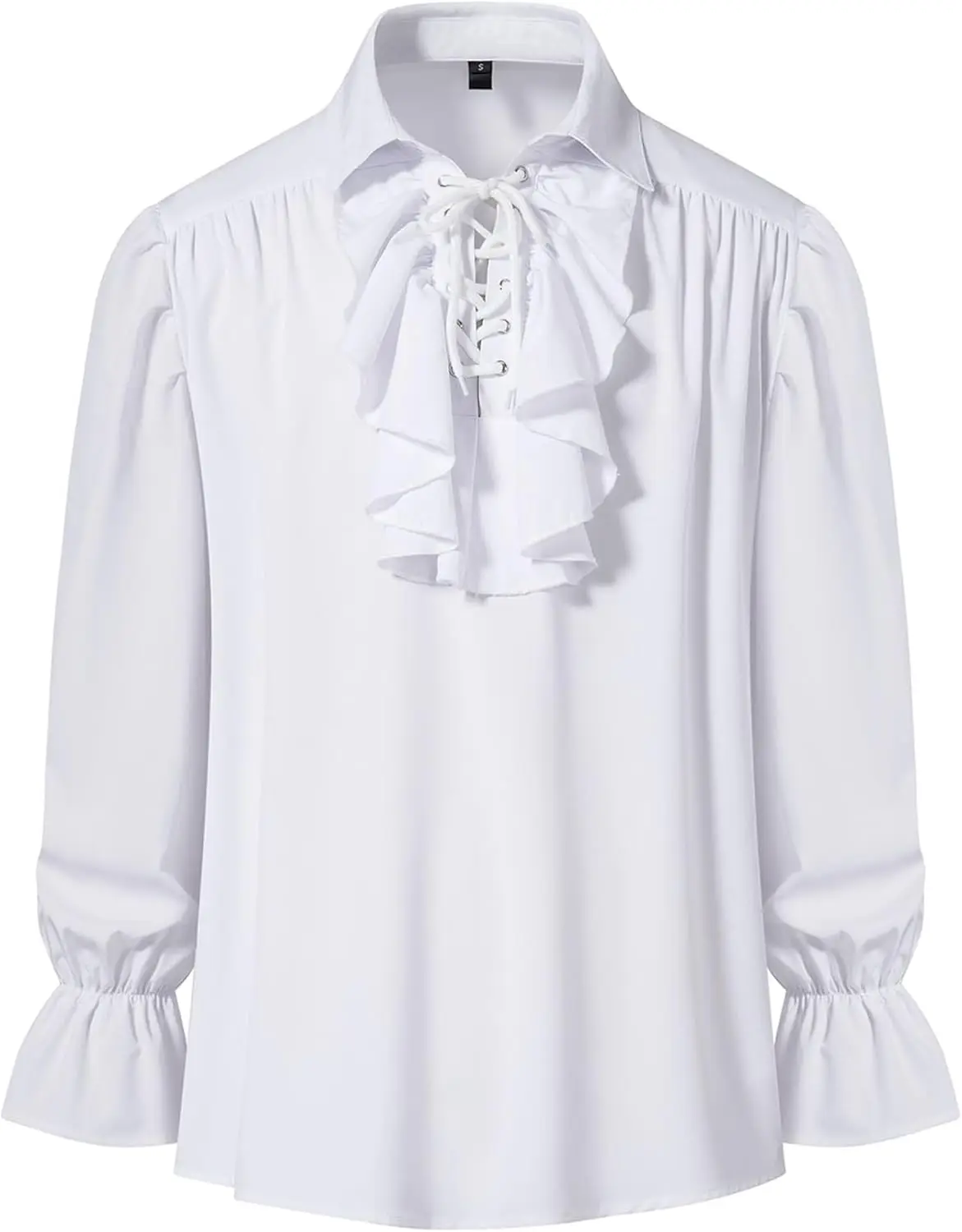 FashionMen's Retro Renaissance Steampunk Victorian Long Sleeve Jabot Collar Medieval Pirate Lace Up Shirt Tops
FashionMen's Retro Renaissance Steampunk Victorian Long Sleeve Jabot Collar Medieval Pirate Lace Up Shirt Tops