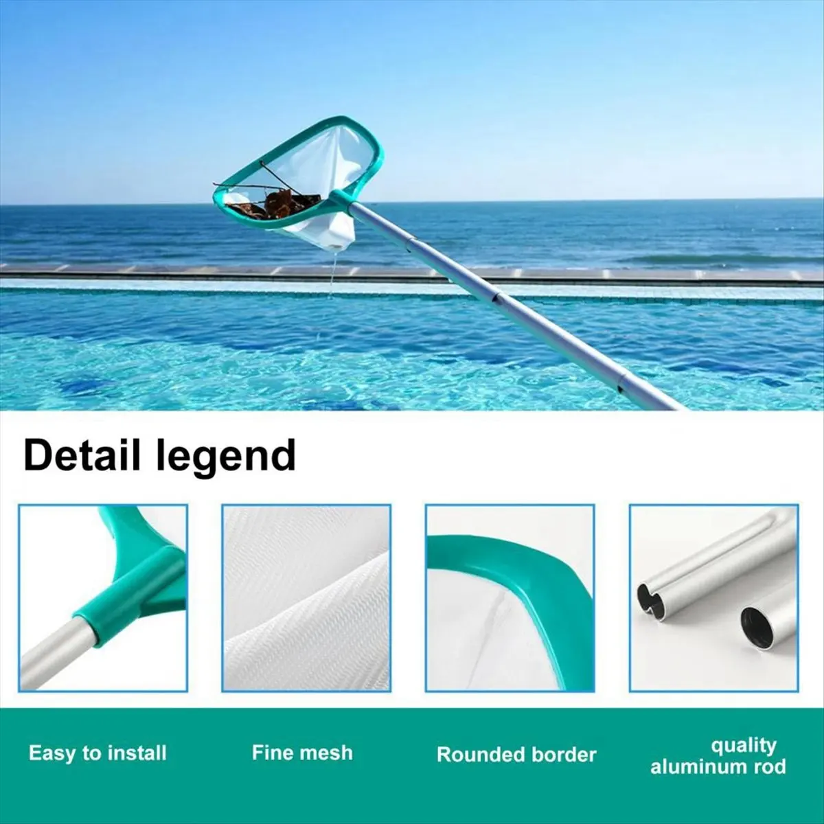 T34C Pool Cleaning Net, Three-Section Pole, Long Handle Design, Convenient for Pool Cleaning, Removable Leaf Catcher
T34C Pool Cleaning Net, Three-Section Pole, Long Handle Design, Convenient for Pool Cleaning, Removable Leaf Catcher