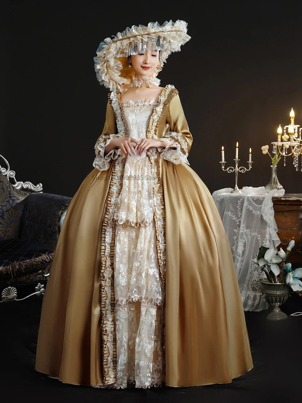 Renaissance 18th Century Costume Women Victorian Marie Antoinette Masquerade Party Dress Theater Costume
Renaissance 18th Century Costume Women Victorian Marie Antoinette Masquerade Party Dress Theater Costume