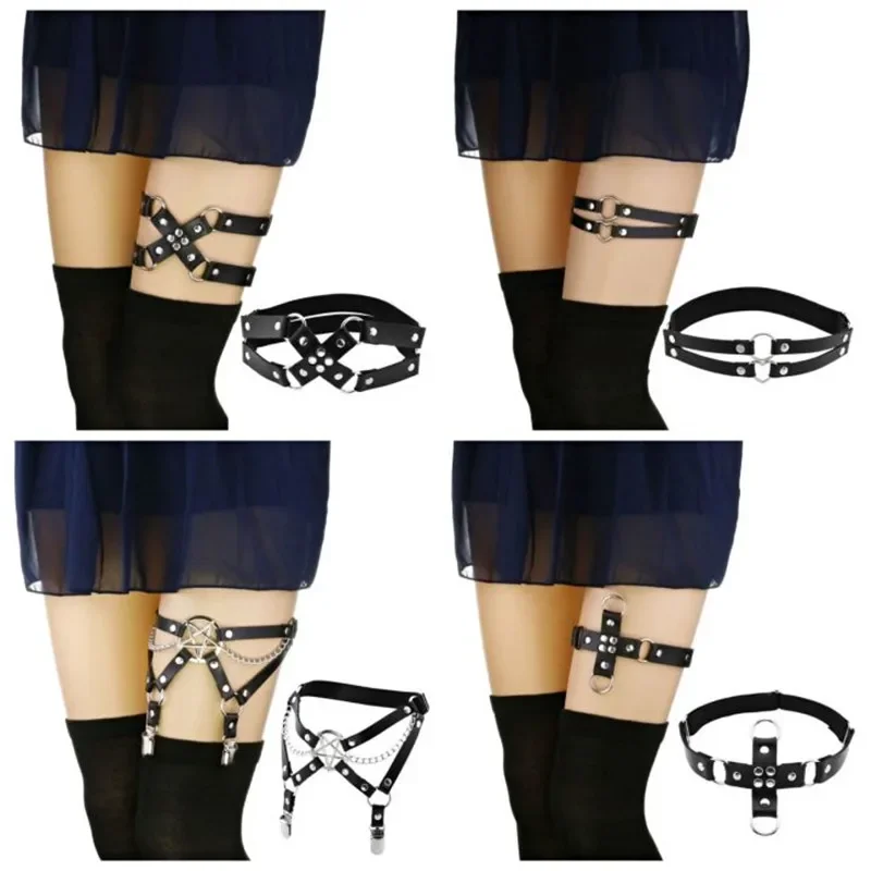 New Goth Punk Leg Strap Garter Belt Pentagram Thigh Harness Women Girls Gothic Cosplay Accessories Harajuku Egirl Jewelry
New Goth Punk Leg Strap Garter Belt Pentagram Thigh Harness Women Girls Gothic Cosplay Accessories Harajuku Egirl Jewelry
