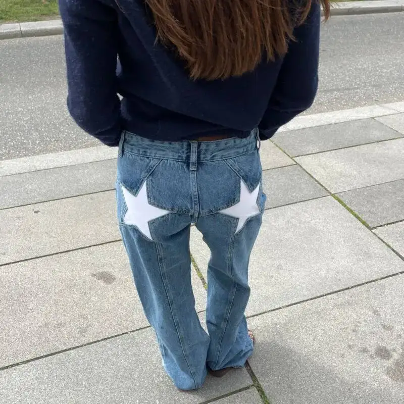 Y2K Denim Pants Women's Star Embroidery Color Block Patchwork Casual Pants Multiple Slim Fit Trendy Comfortable Millennium Jeans
Y2K Denim Pants Women's Star Embroidery Color Block Patchwork Casual Pants Multiple Slim Fit Trendy Comfortable Millennium Jeans