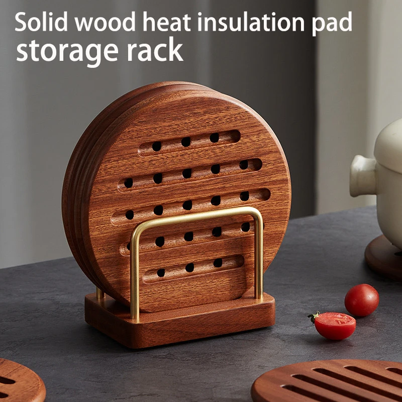 Solid Wood Trivet Set with Metal Stand, Round Heat Resistant Pads for Hot Pots, Non-slip Coaster for Kitchen Table
Solid Wood Trivet Set with Metal Stand, Round Heat Resistant Pads for Hot Pots, Non-slip Coaster for Kitchen Table