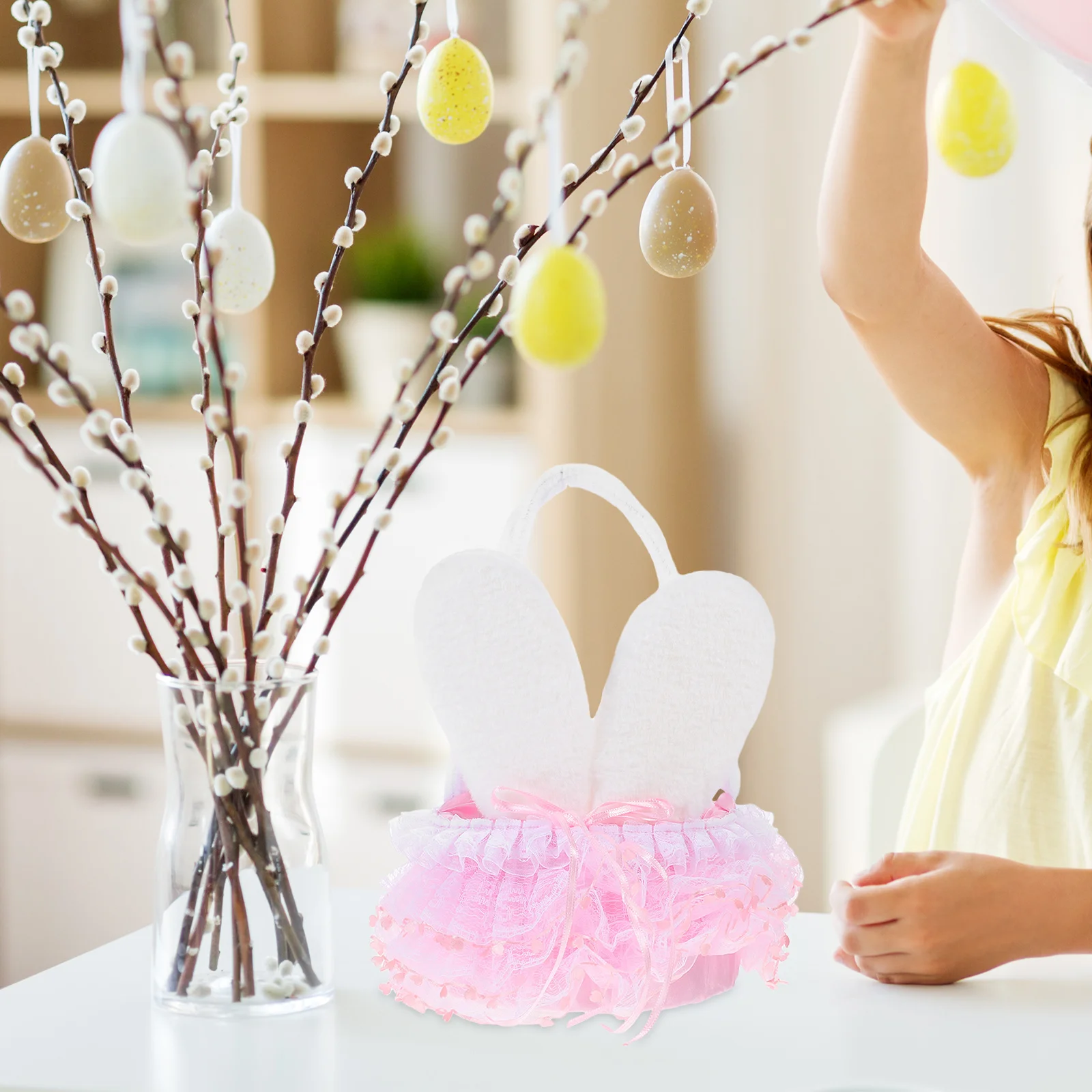 Bunny Ear Flower Basket Adorable Easter Party Storage Small Portable Basket with Handle for Flower Wedding
Bunny Ear Flower Basket Adorable Easter Party Storage Small Portable Basket with Handle for Flower Wedding