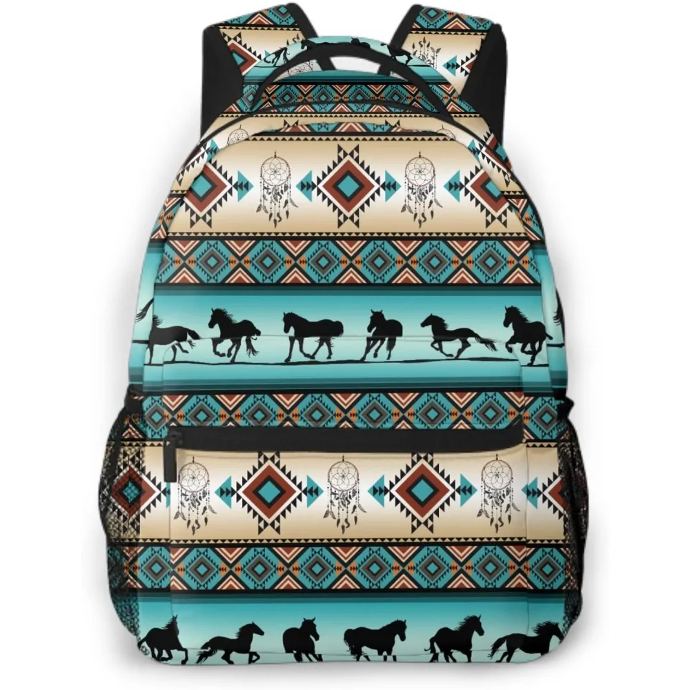 Ethnic Horse Print Backpack, Tribal Pattern & Running Horses, Cultural Style School Bag, Fit for Boho Enthusiasts
Ethnic Horse Print Backpack, Tribal Pattern & Running Horses, Cultural Style School Bag, Fit for Boho Enthusiasts