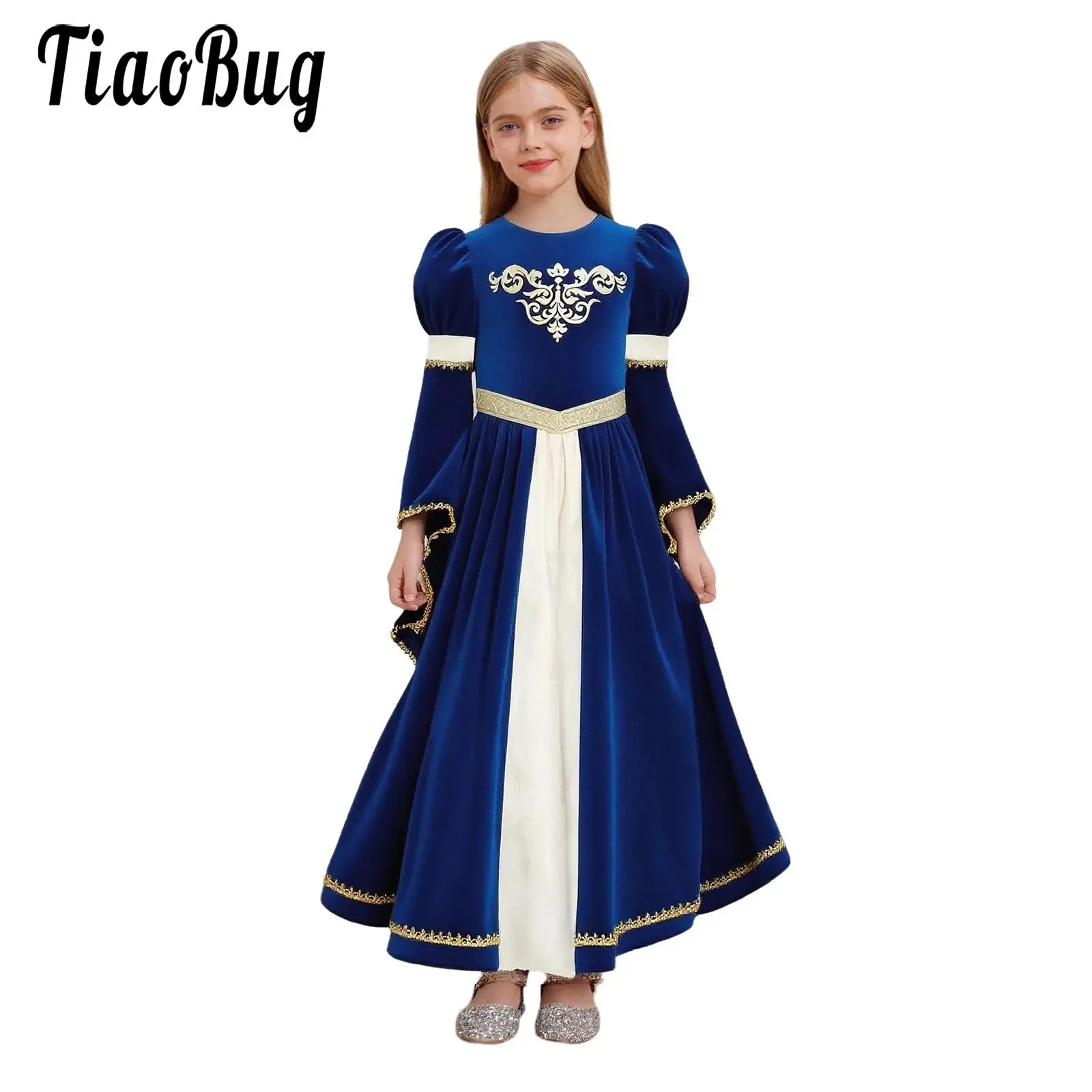 Girls Halloween Medieval Princess Costume Dress Up Long Bell Sleeve Ruffled Webbing Trim Maxi Dress for Renaissance Themed Party
Girls Halloween Medieval Princess Costume Dress Up Long Bell Sleeve Ruffled Webbing Trim Maxi Dress for Renaissance Themed Party