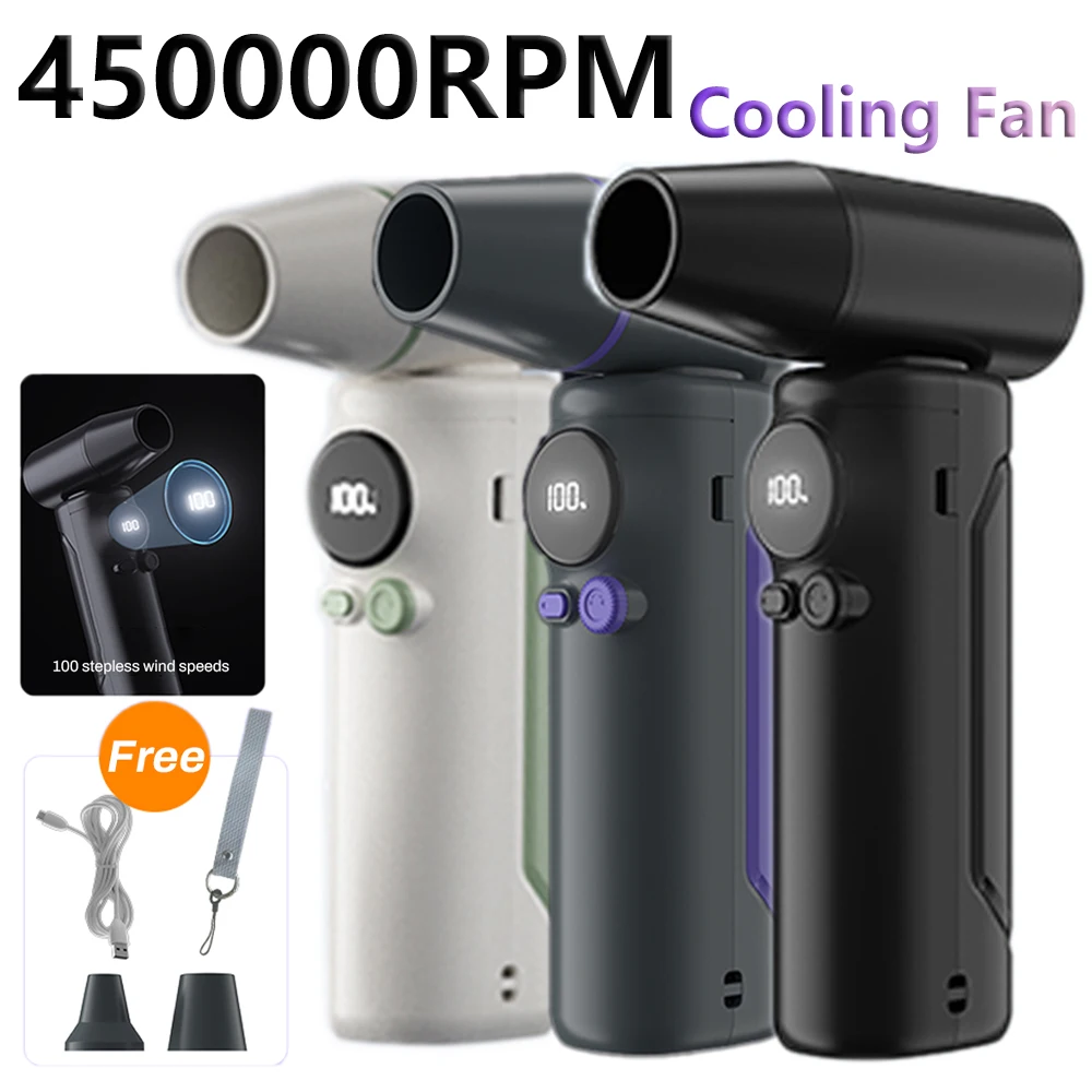 100-speed Portable Fan 450,000RPM Electric Air Blower Super Jet Fan Wireless Blower Type-C Charging Handheld Cooling Fan Camping
100-speed Portable Fan 450,000RPM Electric Air Blower Super Jet Fan Wireless Blower Type-C Charging Handheld Cooling Fan Camping