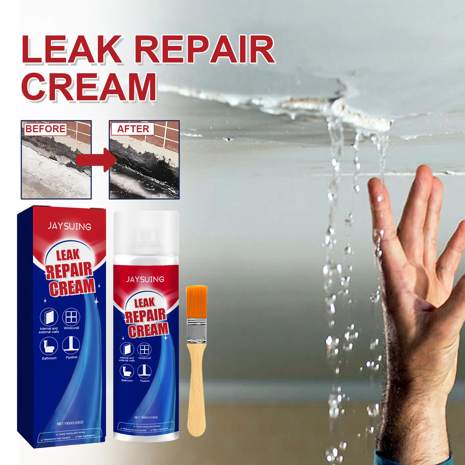 Leak Repair Waterproof Sealant Super Strong Bonding Household Seal Repair Tool Multipurpose Adhesive Agent Crack Coating Glue
Leak Repair Waterproof Sealant Super Strong Bonding Household Seal Repair Tool Multipurpose Adhesive Agent Crack Coating Glue