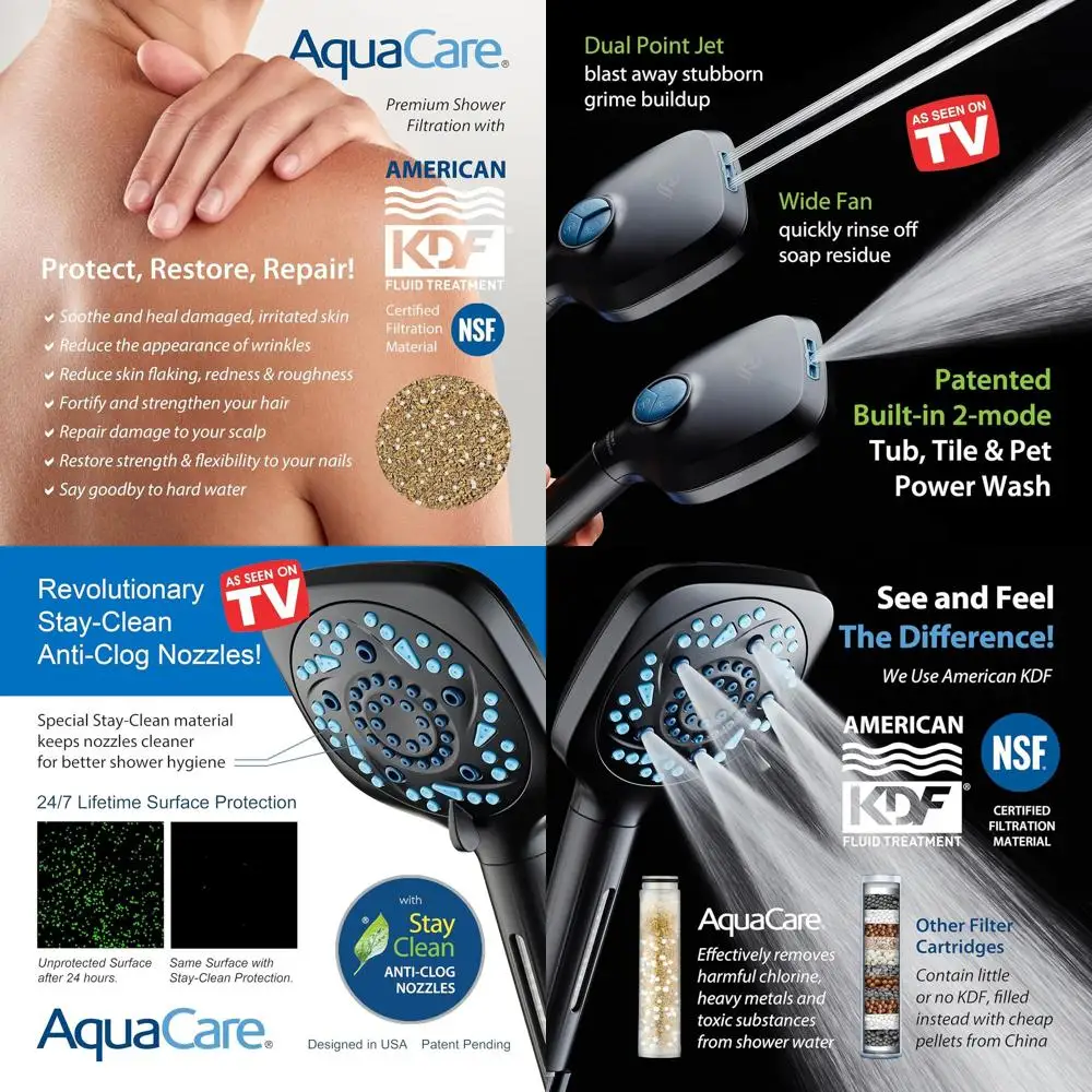 6-Way High-Purity Shower Filter with Handheld, Chlorine-Free for Skin and Hair, Dual Power for Cleaning and Hard Water Softener
6-Way High-Purity Shower Filter with Handheld, Chlorine-Free for Skin and Hair, Dual Power for Cleaning and Hard Water Softener