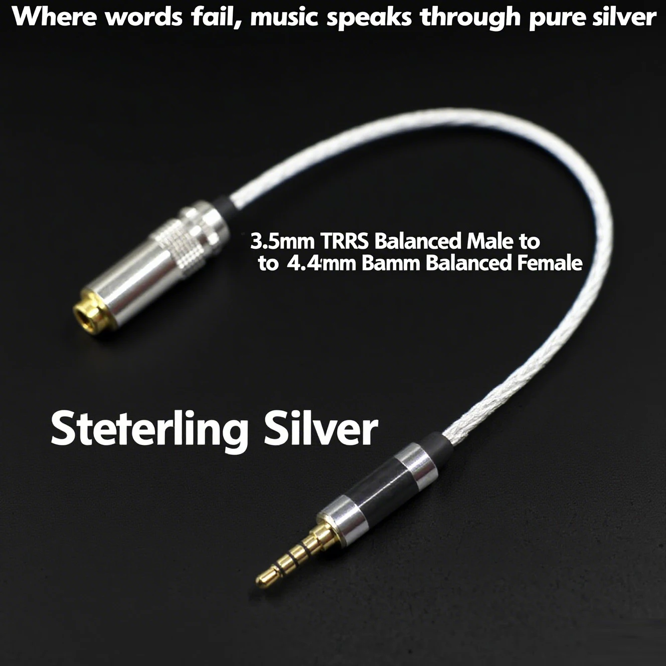 8 Core High Purity Silver 3.5mm TRRS Male to 4.4mm Female Balanced Adapter Audio Cable
8 Core High Purity Silver 3.5mm TRRS Male to 4.4mm Female Balanced Adapter Audio Cable