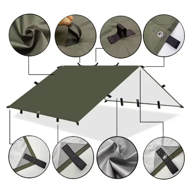 Портативный тент для улицы, многофункциональный тент для кемпинга и походов, защита от ультрафиолета, водонепроницаемый холщовый тент, палатка для кемпинга
Портативный тент для улицы, многофункциональный тент для кемпинга и походов, защита от ультрафиолета, водонепроницаемый холщовый тент, палатка для кемпинга