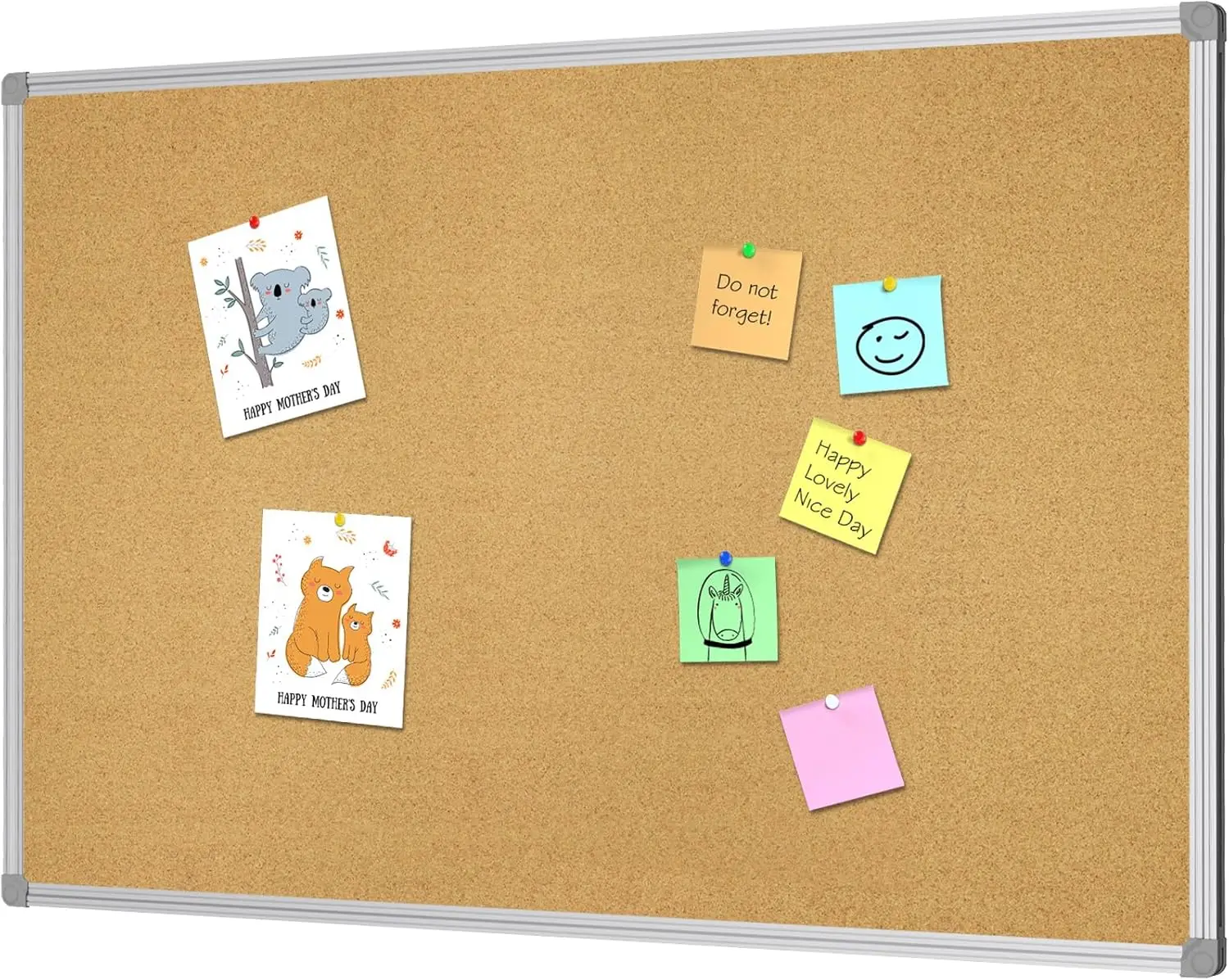 Cork Bulletin Board 36x24 Inch, Double Sided, Wall-Mounted Aluminum Frame, Message Presentation Board for Office Home School
Cork Bulletin Board 36x24 Inch, Double Sided, Wall-Mounted Aluminum Frame, Message Presentation Board for Office Home School