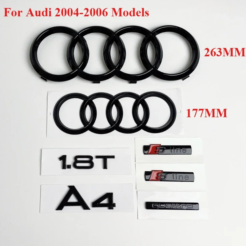 Audi A4 2004-2006 Models 4Ring Logo ABS Black Car Hood Front Grill Rear Trunk Emblem Sticker A4 Mark Quarrto 1.8T Sline Emblem
Audi A4 2004-2006 Models 4Ring Logo ABS Black Car Hood Front Grill Rear Trunk Emblem Sticker A4 Mark Quarrto 1.8T Sline Emblem