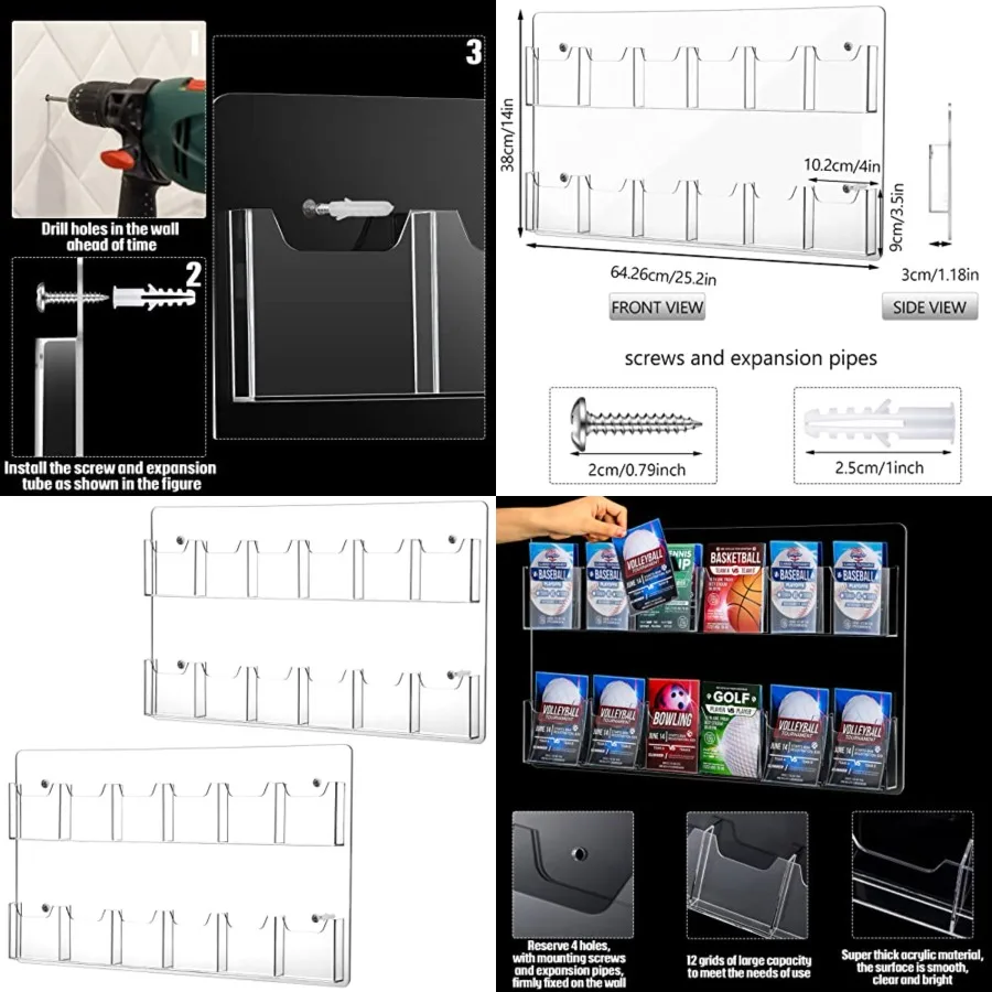 2 Pack Acrylic Brochure Pamphlet Holder Wall Mount Clear Brochure Display Holder Plastic Trifold Flyer Rack Literature Storage
2 Pack Acrylic Brochure Pamphlet Holder Wall Mount Clear Brochure Display Holder Plastic Trifold Flyer Rack Literature Storage