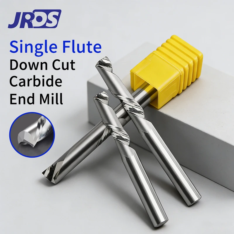 JRDS 3.175 6mm Single Flute Left-Hand Solid Carbide CNC Router Bit for Aluminum Acrylic PVC Engraving Cutting Aluminum End Mill
JRDS 3.175 6mm Single Flute Left-Hand Solid Carbide CNC Router Bit for Aluminum Acrylic PVC Engraving Cutting Aluminum End Mill