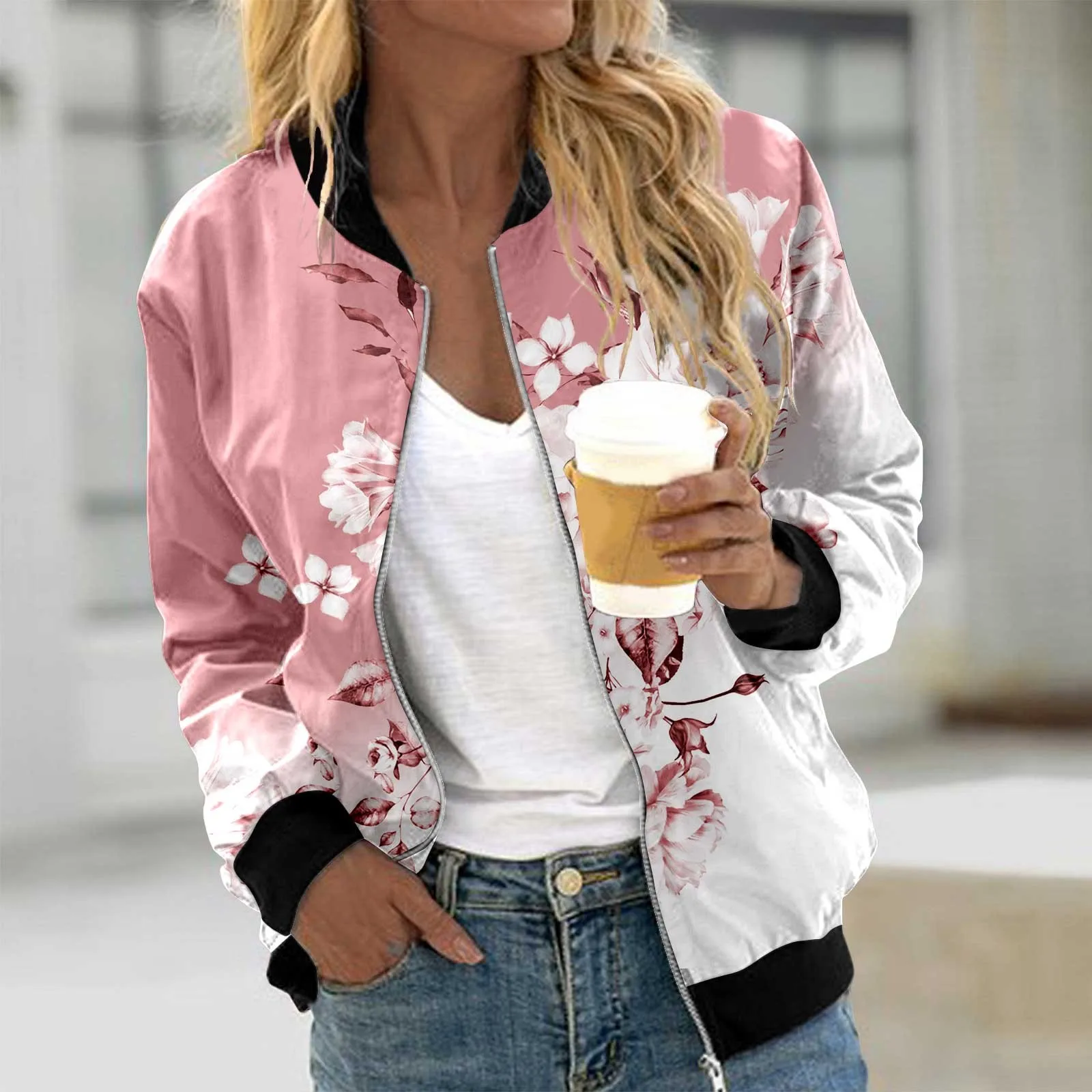 Women Fashion Floral Print Round Neck Casual Loose Jacket for Women for Work Womens Turtleneck Hoodie Jackets Long Sleeve Casual
Women Fashion Floral Print Round Neck Casual Loose Jacket for Women for Work Womens Turtleneck Hoodie Jackets Long Sleeve Casual