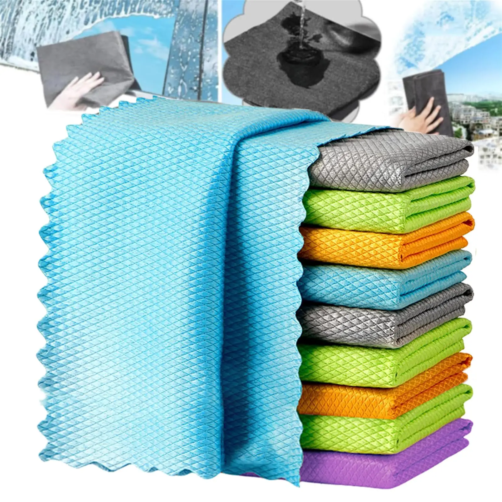 Microfiber Glass Cleaning Cloth Rag Lint-Free For Windows Car Kitchen Mirror No Trace Reusable Fish Scale Rag Polishing
Microfiber Glass Cleaning Cloth Rag Lint-Free For Windows Car Kitchen Mirror No Trace Reusable Fish Scale Rag Polishing