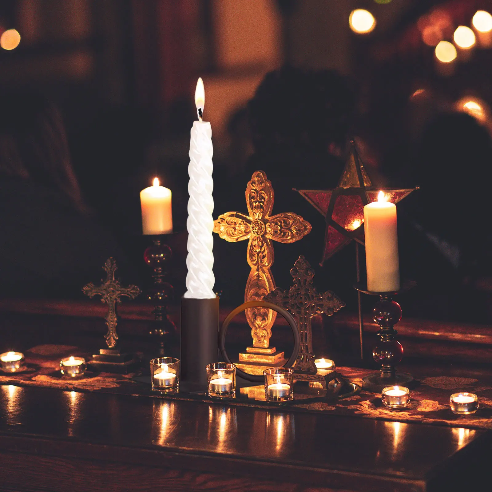 4Pcs Premium Iron Candleholder Creative Candlestick Ornament Black Reusable for Christmas Festive Decor Iron Candlestick
4Pcs Premium Iron Candleholder Creative Candlestick Ornament Black Reusable for Christmas Festive Decor Iron Candlestick