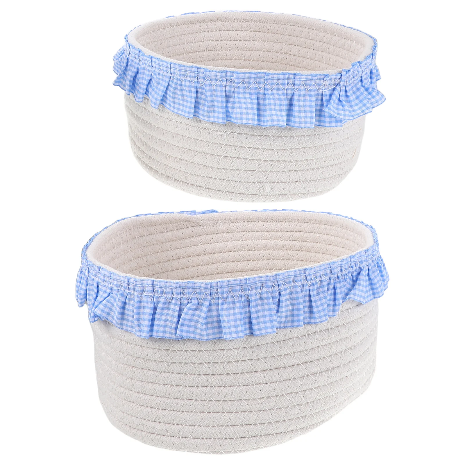 2pcs Woven Storage Basket Cotton Organizer Bin Sea Salt Blue Handwoven Decorative Basket For Nursery Bathroom Vanity
2pcs Woven Storage Basket Cotton Organizer Bin Sea Salt Blue Handwoven Decorative Basket For Nursery Bathroom Vanity
