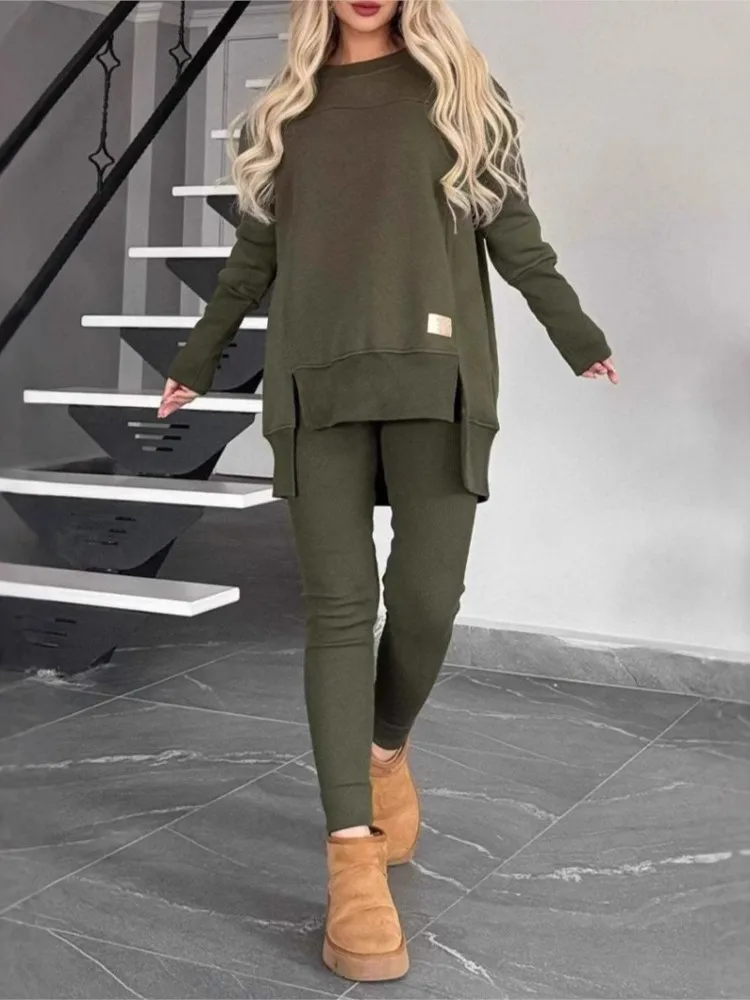 Casual Hooded Tight Pencil Pants Outfit Women's 2-piece Set Sweatshirt Autumn Long-sleeve Loose O Neck Top Trousers Sports Suit
Casual Hooded Tight Pencil Pants Outfit Women's 2-piece Set Sweatshirt Autumn Long-sleeve Loose O Neck Top Trousers Sports Suit