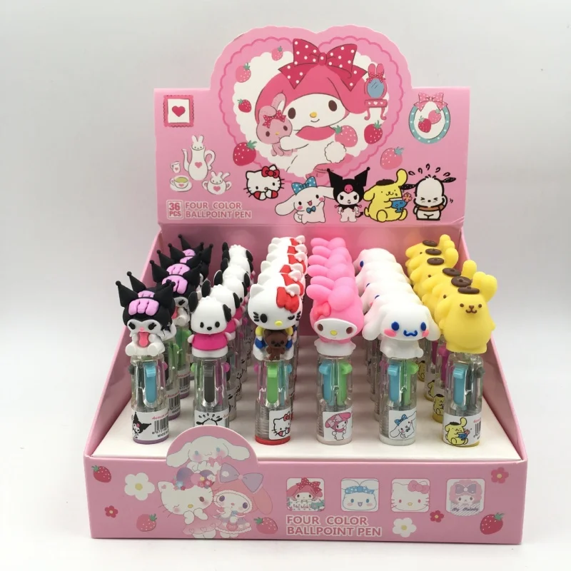 36 шт./лот Sanrio Kuromi Melody Cinnamoroll Kitty, 4 цвета, шариковая ручка, милые шариковые ручки, школьные и офисные письменные принадлежности
36 шт./лот Sanrio Kuromi Melody Cinnamoroll Kitty, 4 цвета, шариковая ручка, милые шариковые ручки, школьные и офисные письменные принадлежности