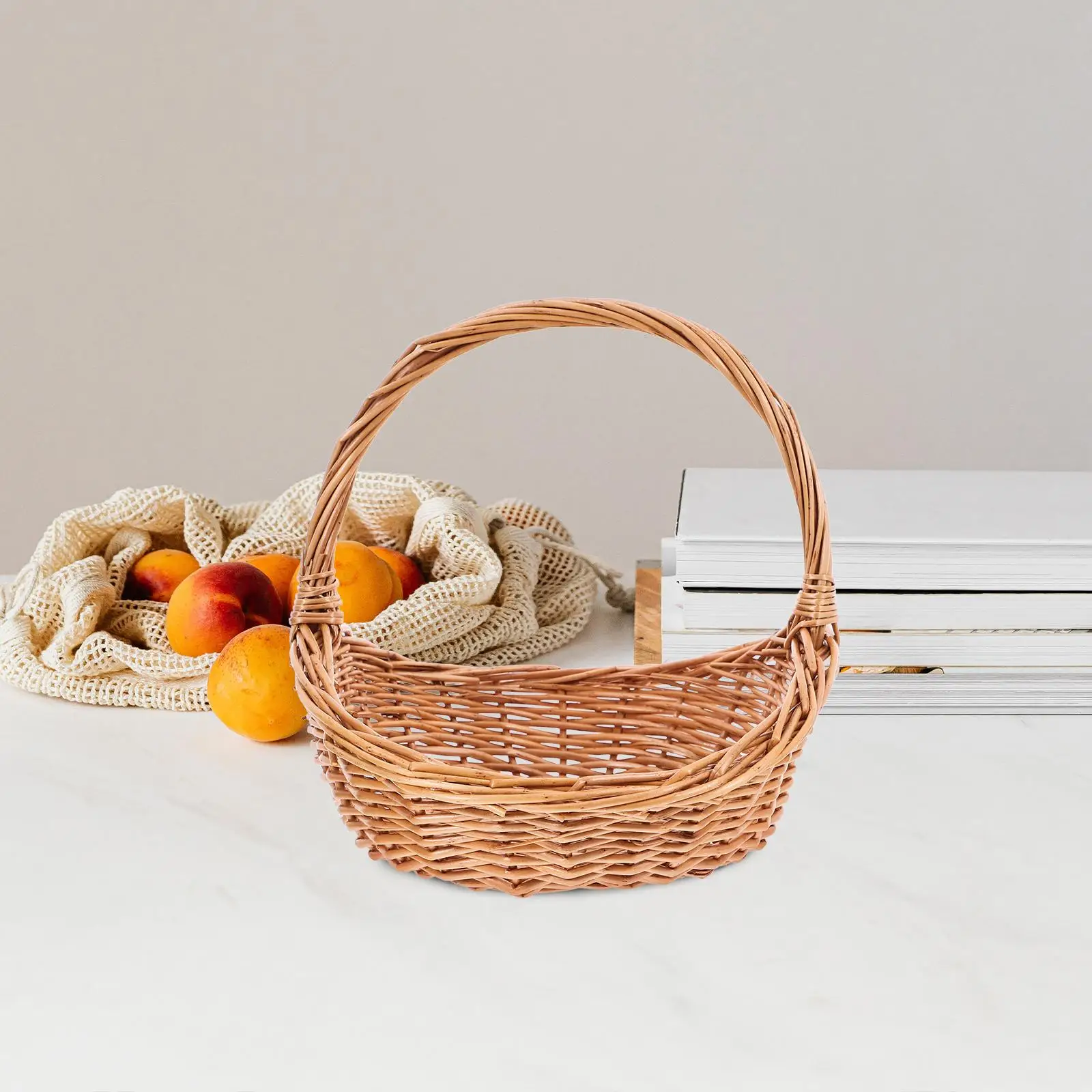 Rattan Storage Basket Woven Picnic Fruit Vegetable Light Brown Travel Handmade Durable Plastic Tightly Portable Camping
Rattan Storage Basket Woven Picnic Fruit Vegetable Light Brown Travel Handmade Durable Plastic Tightly Portable Camping