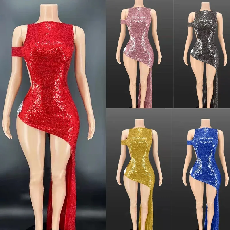 8 Colors Sparkly Irregular Party Dress Sleeveless Strapless Sequins Midi Dress Birthday Party Outfits Drag Queen Costume XS3774
8 Colors Sparkly Irregular Party Dress Sleeveless Strapless Sequins Midi Dress Birthday Party Outfits Drag Queen Costume XS3774
