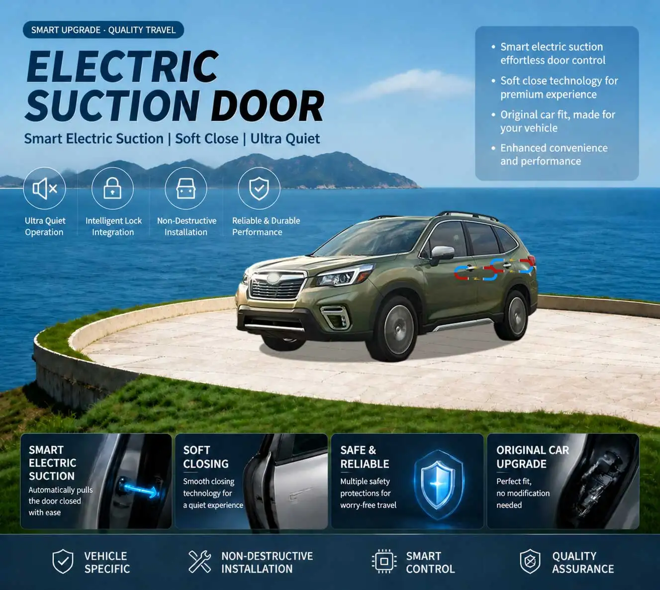 Car-Specific Auto Soft Close Door & Electric Tailgate Modification Kit for Subaru Forester 5th Gen SK 2018-2025
Car-Specific Auto Soft Close Door & Electric Tailgate Modification Kit for Subaru Forester 5th Gen SK 2018-2025