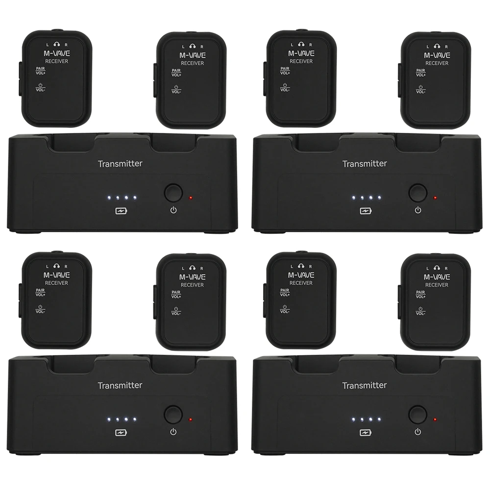 4 Set M-VAVE WP-12 Wireless Earphone Monitor System Rechargeable 2.4G 1 Transmitter 2 Receiver Transmission Stereo Mono Recorder
4 Set M-VAVE WP-12 Wireless Earphone Monitor System Rechargeable 2.4G 1 Transmitter 2 Receiver Transmission Stereo Mono Recorder
