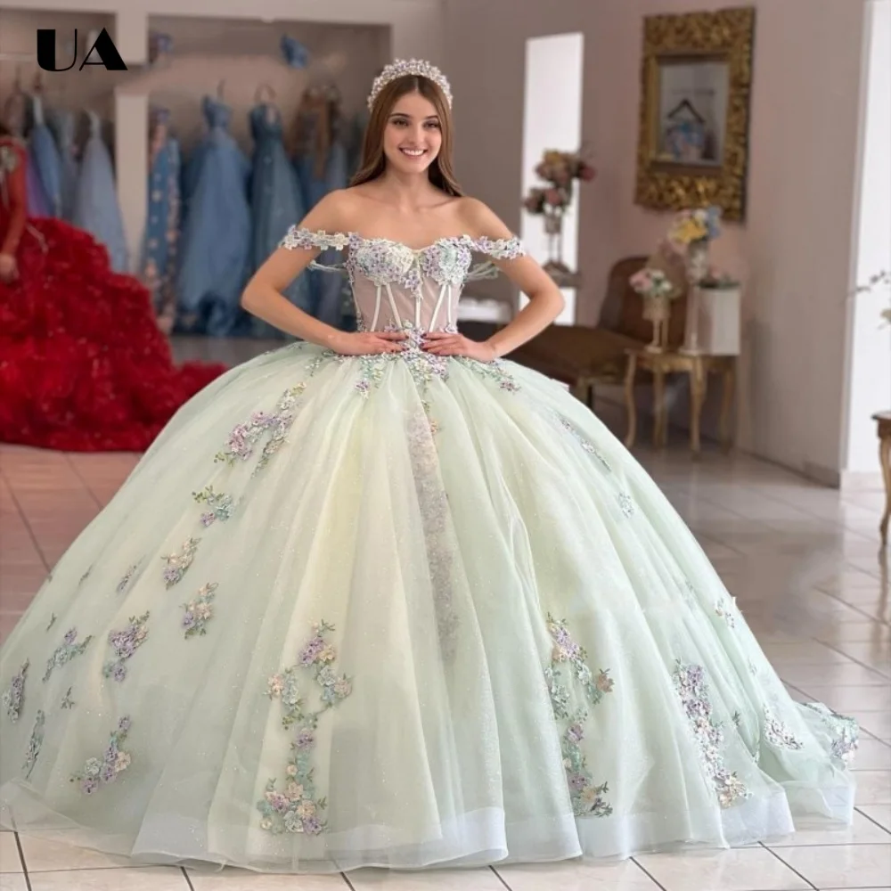 ULBYANRY Customized A-line Off-the-shoulder Sweet 15 Dress, Romantic Appliques Quinceanera Dress, Princess Style Mesh Ball Gown
ULBYANRY Customized A-line Off-the-shoulder Sweet 15 Dress, Romantic Appliques Quinceanera Dress, Princess Style Mesh Ball Gown