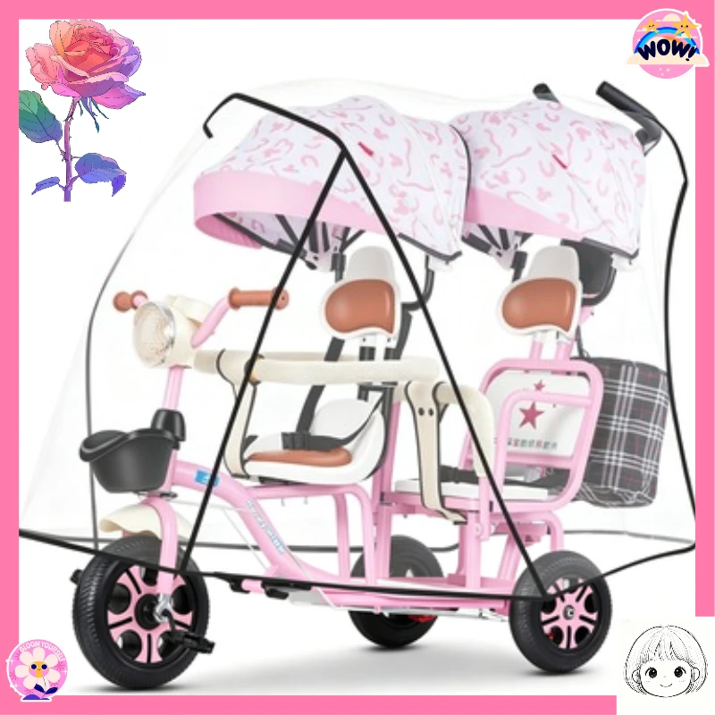 54855 Double Seat Toddler Tricycle, Foldable Push Stroller Ride-On for Twins Siblings
54855 Double Seat Toddler Tricycle, Foldable Push Stroller Ride-On for Twins Siblings