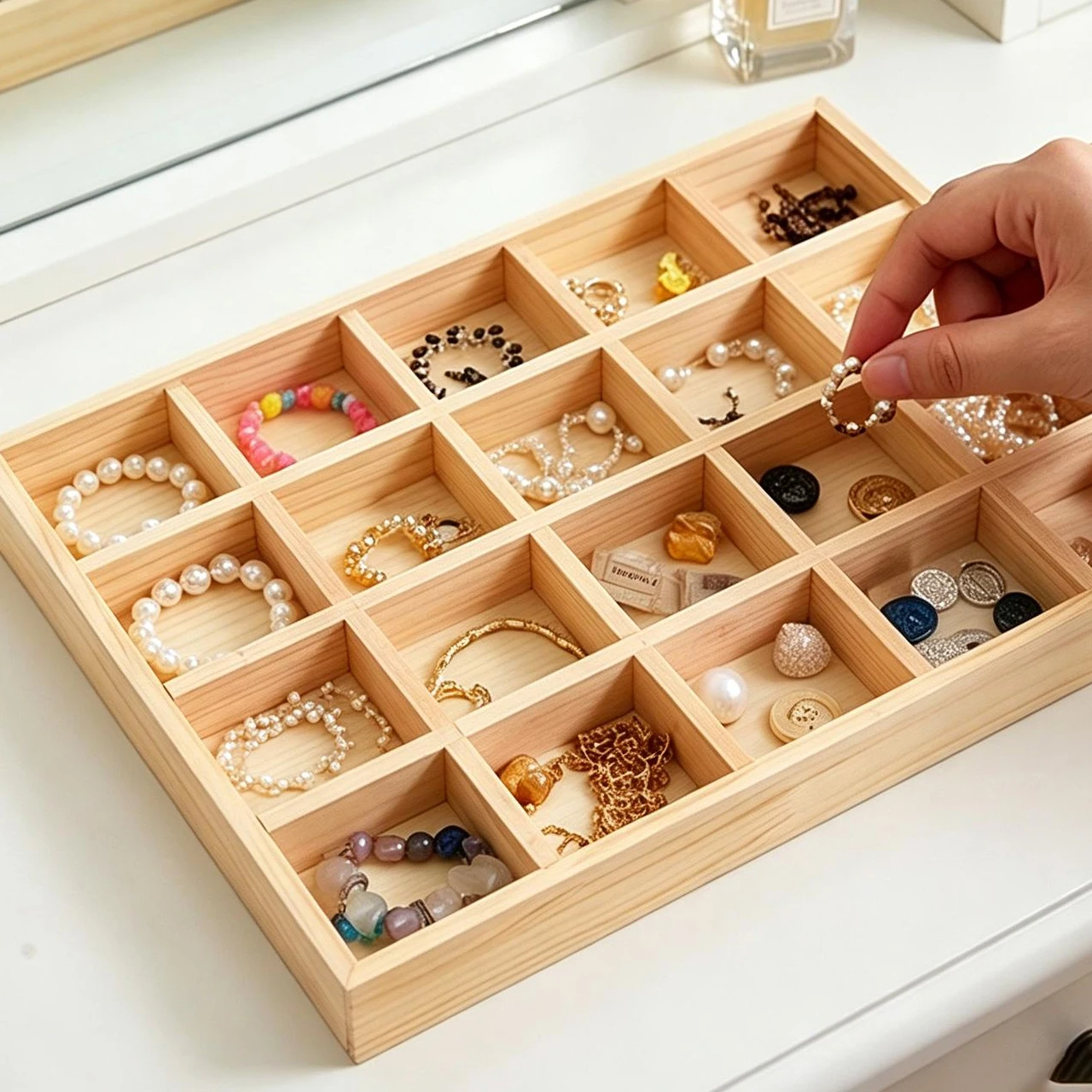 2026 New Solid Wood Bead Jewelry Storage Tray Bracelet Jewelry Display Props Cultural Toys Checkered Empty Tray Storage
2026 New Solid Wood Bead Jewelry Storage Tray Bracelet Jewelry Display Props Cultural Toys Checkered Empty Tray Storage