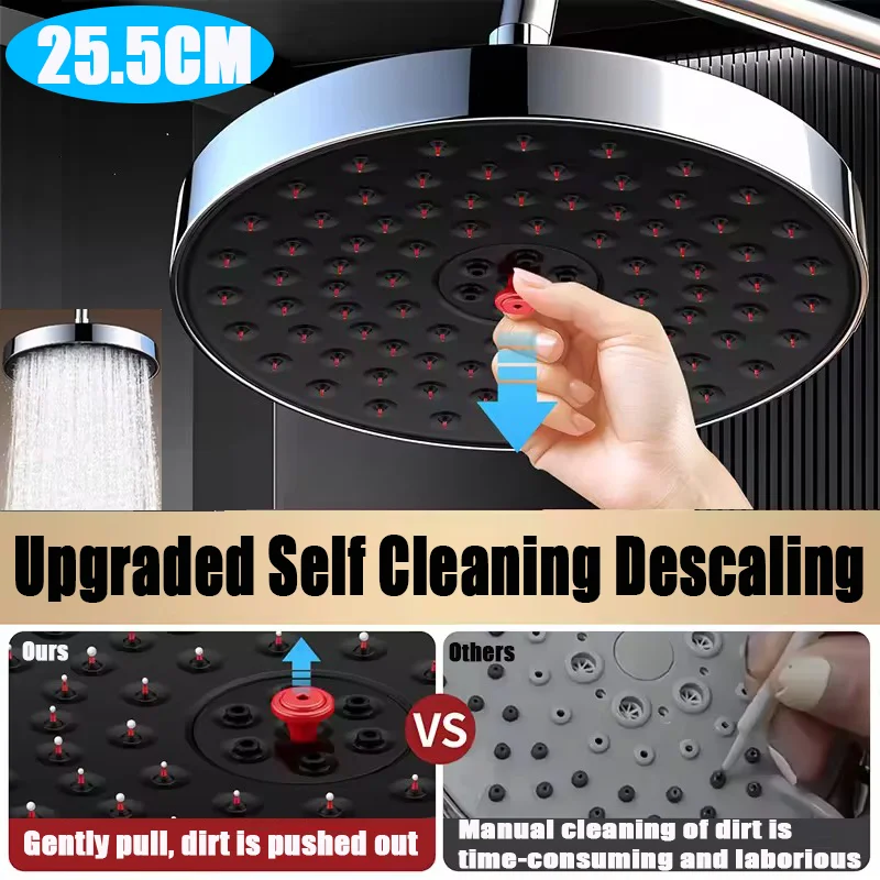 New Self Cleaning Descaling Large Flow Supercharge Ceiling Mounted Shower Head 25.5CM Big Panel High Pressure Waterfall Shower
New Self Cleaning Descaling Large Flow Supercharge Ceiling Mounted Shower Head 25.5CM Big Panel High Pressure Waterfall Shower