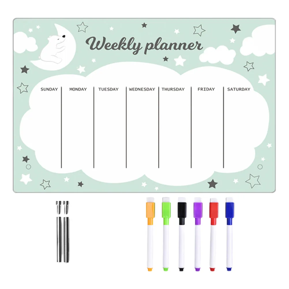 1 set Transparent Acrylic Desk Memo Board Erasable Weekly Planner Desktop Dry Erase Board with 2 and 6 Whiteboard Markers
1 set Transparent Acrylic Desk Memo Board Erasable Weekly Planner Desktop Dry Erase Board with 2 and 6 Whiteboard Markers