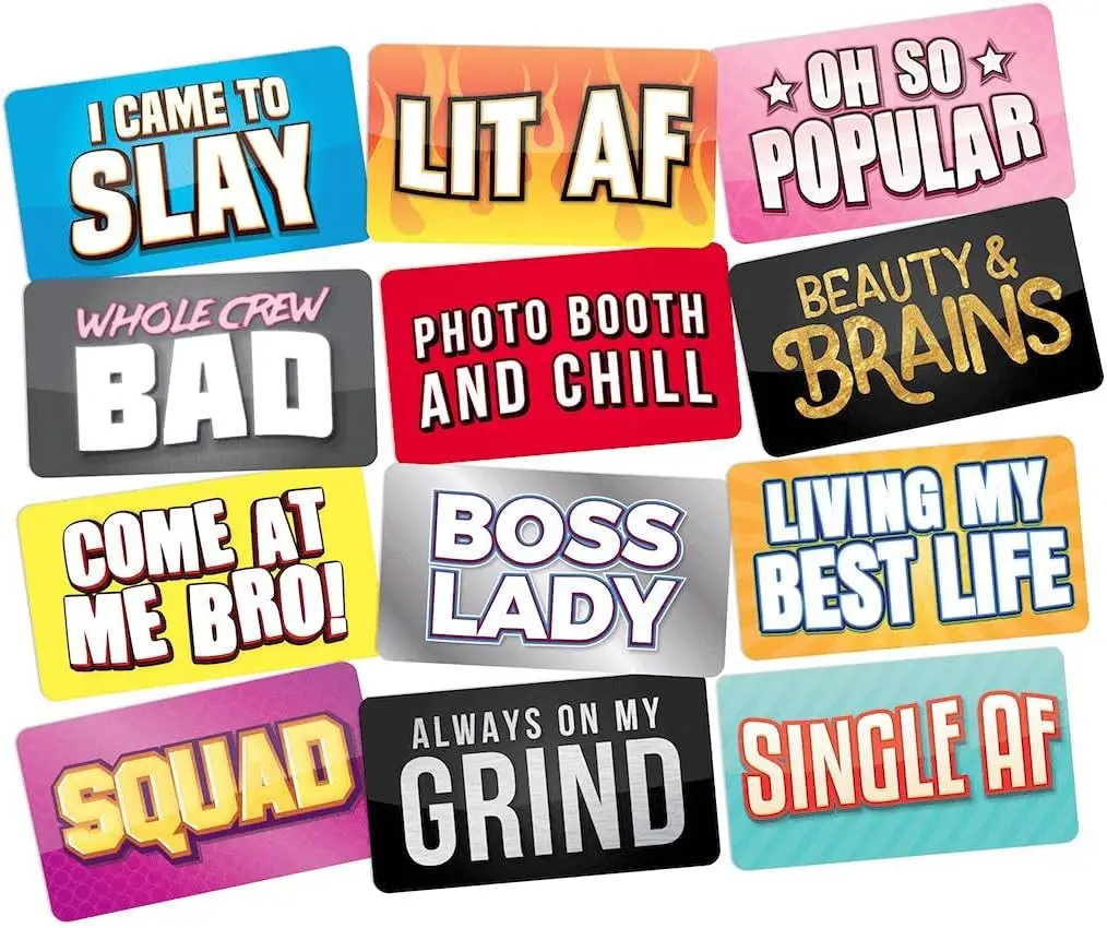 Fun Photo Booth Props Kit, 6 Double-Sided Signs, Waterproof & Multi-Color for DIY Parties
Fun Photo Booth Props Kit, 6 Double-Sided Signs, Waterproof & Multi-Color for DIY Parties