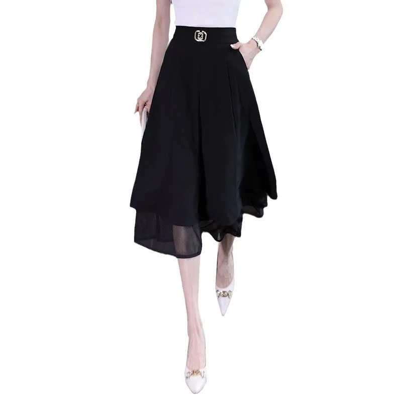 Chiffon Pleated f Skirt Women's Summer New High Waist Versatile Casual Slimming Me Splicing Mid-Length A-Line Skirt
Chiffon Pleated f Skirt Women's Summer New High Waist Versatile Casual Slimming Me Splicing Mid-Length A-Line Skirt