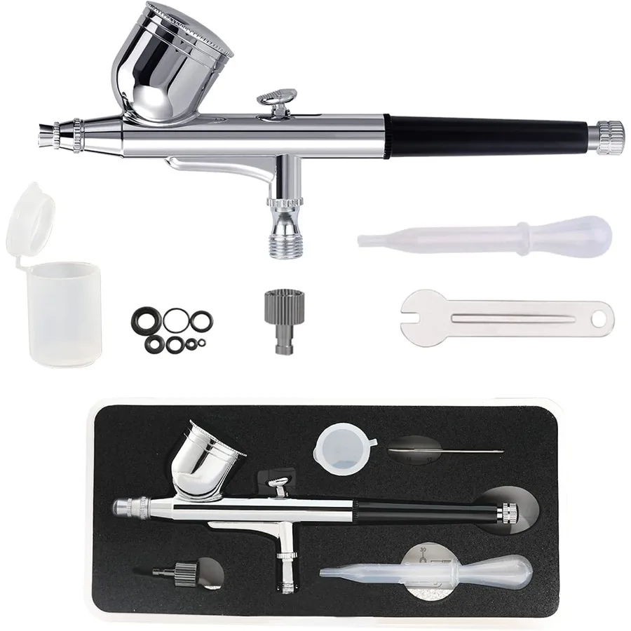 DualAction Gravity Feed Air Brush Gun with 0.3mm Nozzle and 1 3 oz. Cup for Precision Applications in Hobby Modeling Art Creati
DualAction Gravity Feed Air Brush Gun with 0.3mm Nozzle and 1 3 oz. Cup for Precision Applications in Hobby Modeling Art Creati