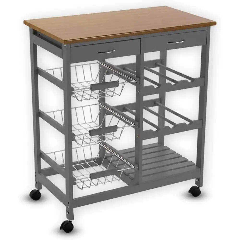 Rolling Kitchen Island Cart with Drawers, Lockable Wheels, and Storage for Dining or Coffee Bar (Grey)
Rolling Kitchen Island Cart with Drawers, Lockable Wheels, and Storage for Dining or Coffee Bar (Grey)