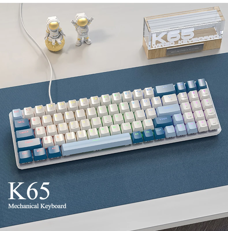 Ziyoulang K65 78-клавишная проводная механическая клавиатура с возможностью горячей замены, игровая клавиатура с подсветкой RGB, красный переключатель, двухцветный полупрозрачный ПК-планшет
Ziyoulang K65 78-клавишная проводная механическая клавиатура с возможностью горячей замены, игровая клавиатура с подсветкой RGB, красный переключатель, двухцветный полупрозрачный ПК-планшет