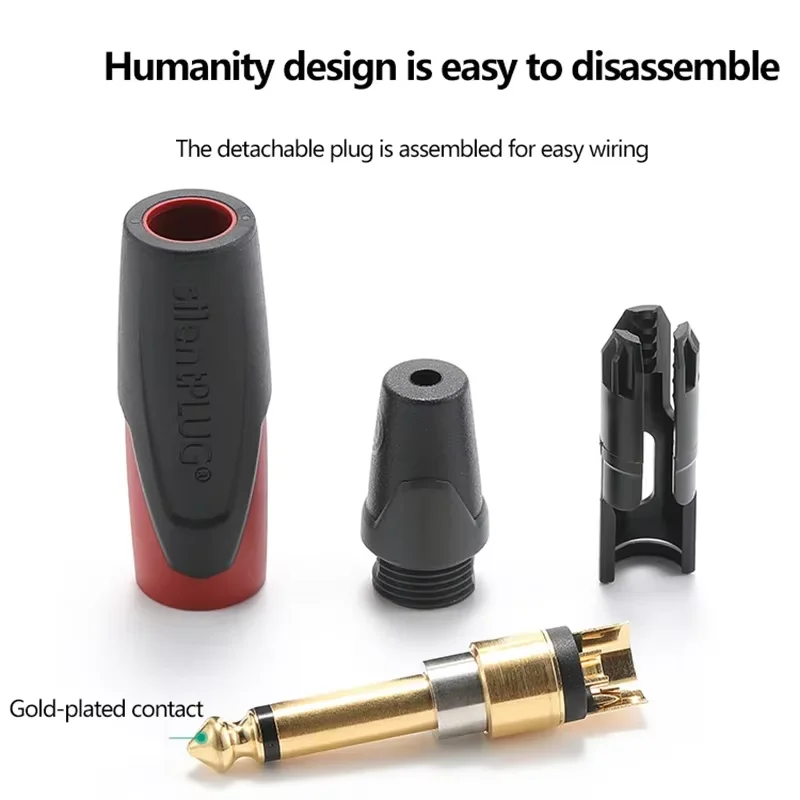6.35mm 1/4" Gold Plated Silent Audio Plug Professional Guitar TR Plug NP2XX/NP2RX-AU-SILENT
6.35mm 1/4" Gold Plated Silent Audio Plug Professional Guitar TR Plug NP2XX/NP2RX-AU-SILENT