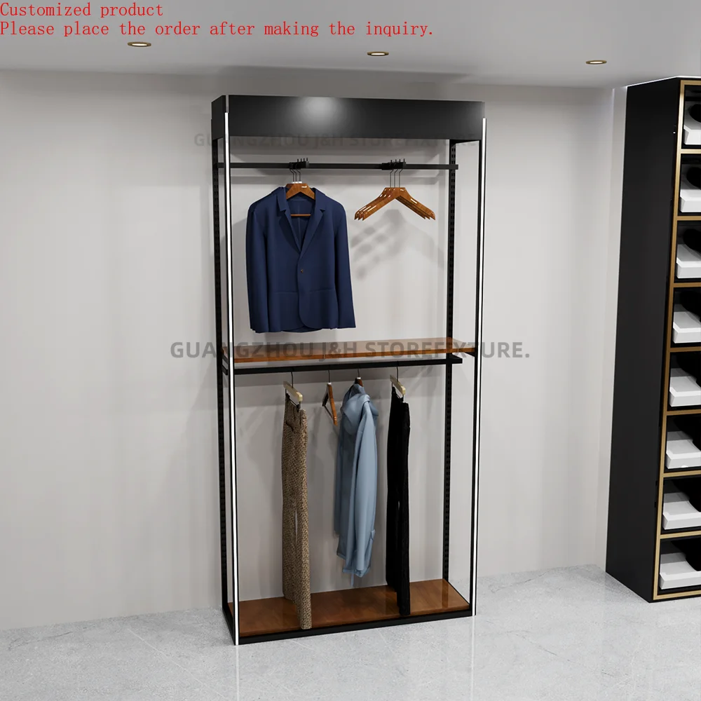 Classic Garment Store Display Rack Men Clothes Shop Display Shelf Heavy Duty Metal Men's Clothing Garment Rack Assemble Rack
Classic Garment Store Display Rack Men Clothes Shop Display Shelf Heavy Duty Metal Men's Clothing Garment Rack Assemble Rack